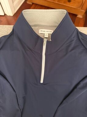 Peter Millar Navy and Light Gray Pullover